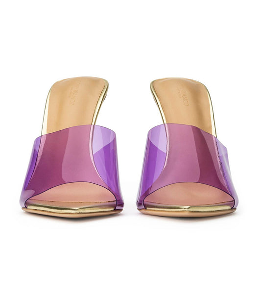 Tony Bianco Mylo Purple Vinylite/Gold 10.5cm Event-Heels Lila Gold | CHQAV38073