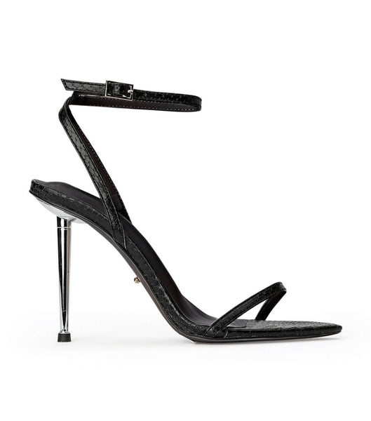 Tony Bianco Myra Black Snake 10.5cm Event-Heels Schwarz Schlangenoptik | DCHKV64857