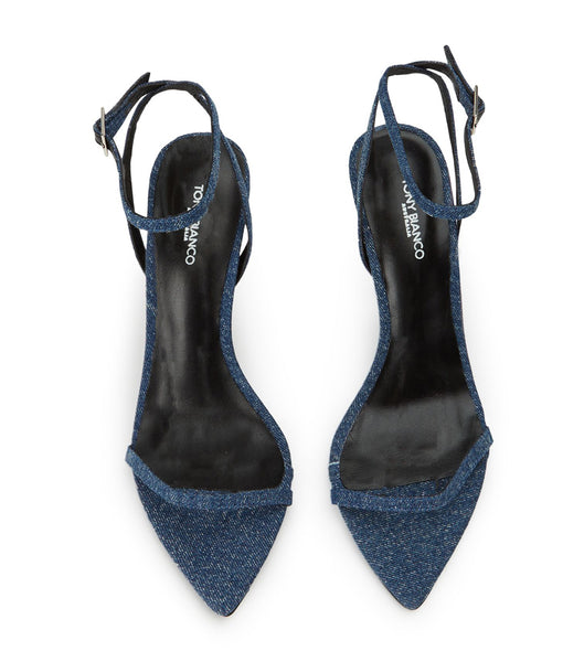 Tony Bianco Myra Blue Denim 10.5cm Bling Heels Blau | CHXBR50934