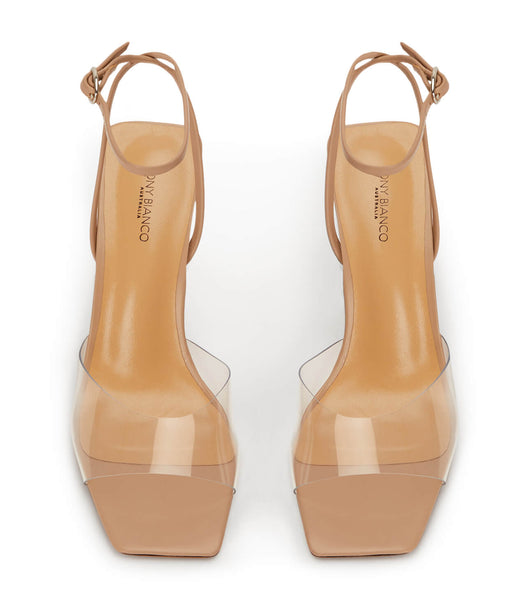 Tony Bianco Nelani Clear Vinylite/Skin 10.5cm Event-Heels Hautfarbe | CHZDE93409