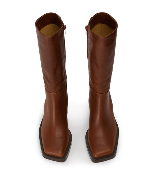 Tony Bianco Prestige Cognac 8cm Halbhohe Stiefel Braun | SCHNY16246