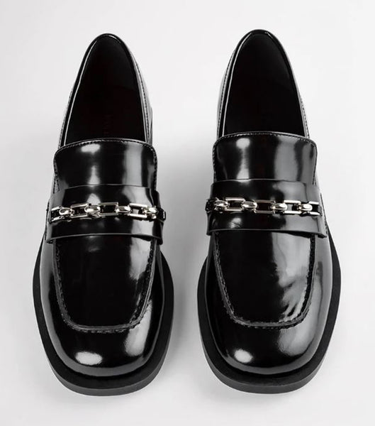 Tony Bianco Rebecca Black Hi Shine 2.5cm Loafers Schwarz | CHQCS51016