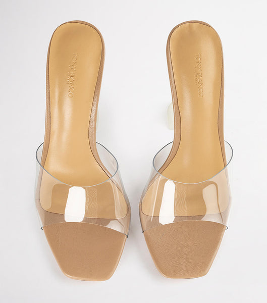 Tony Bianco Serri Clear Vinylite/Skin Nappa 10.5cm Bling Heels Hautfarbe | CHZDE32248