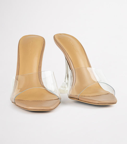 Tony Bianco Serri Clear Vinylite/Skin Nappa 10.5cm Bling Heels Hautfarbe | CHZDE32248