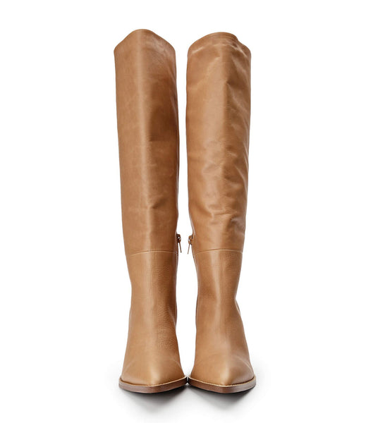 Tony Bianco Skyla Caramel Venice 9cm Stiefel mit Absatz Braun | CHJVR33653