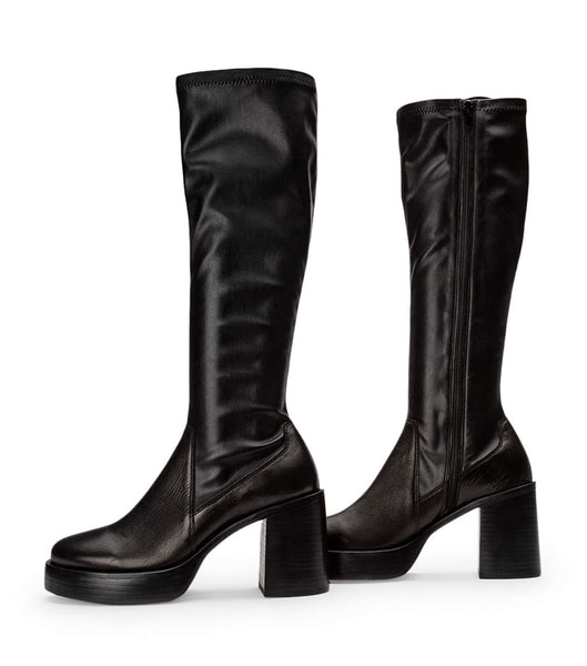 Tony Bianco Tibby Black Venice/Black Venezia 9cm Stretchstiefel Schwarz | CHNZX28132