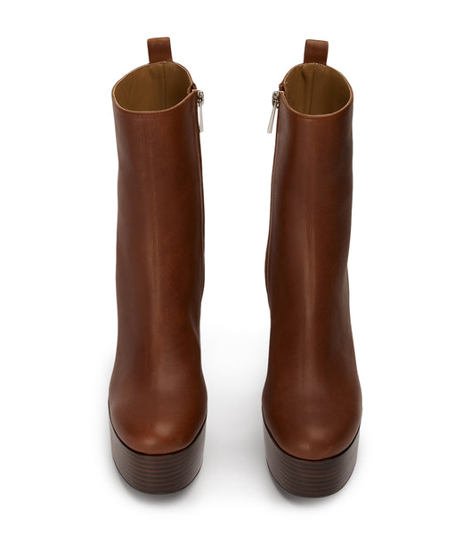 Tony Bianco Tyra Cognac 12cm Plateau Stiefel Braun | CHZDE70664