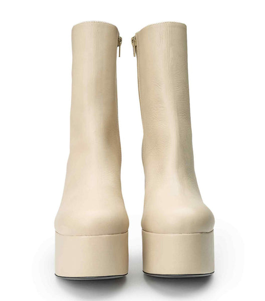 Tony Bianco Tyra Vanilla Venice 12cm Plateau Stiefel Hellgelb | CHCIF30798