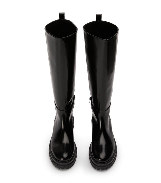 Tony Bianco Welly Black Hi Shine 4.5cm Halbhohe Stiefel Schwarz | CHNEJ92095