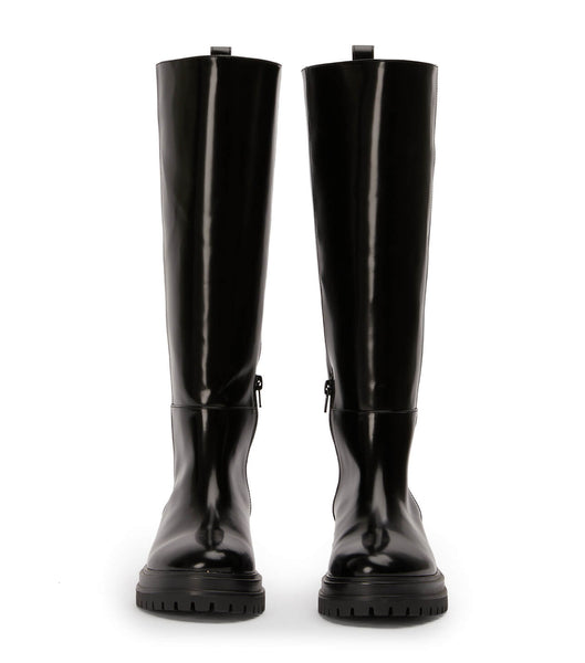 Tony Bianco Welly Black Hi Shine 4.5cm Halbhohe Stiefel Schwarz | CHNEJ92095