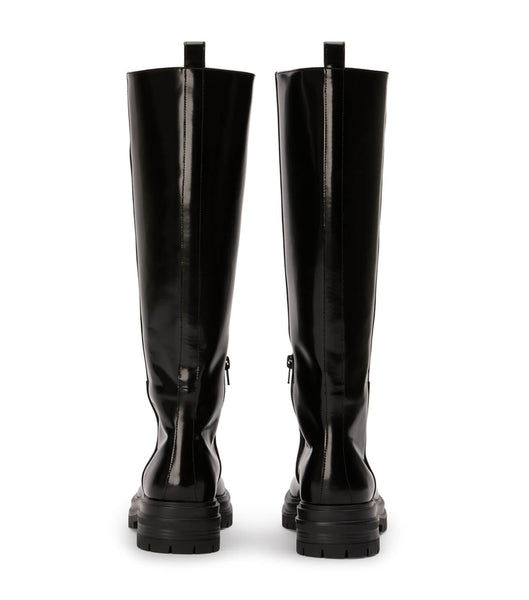 Tony Bianco Welly Black Hi Shine 4.5cm Halbhohe Stiefel Schwarz | CHNEJ92095