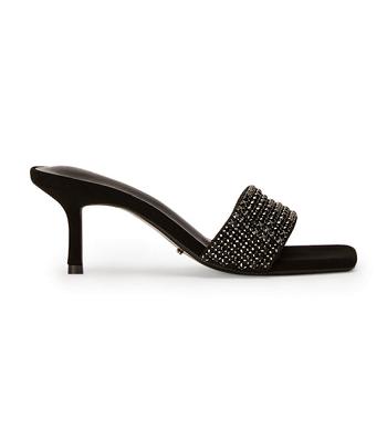 Tony Bianco Amos Black Crystal/Black Wildleder 6.5cm Event-Heels Schwarz | LCHTR16711