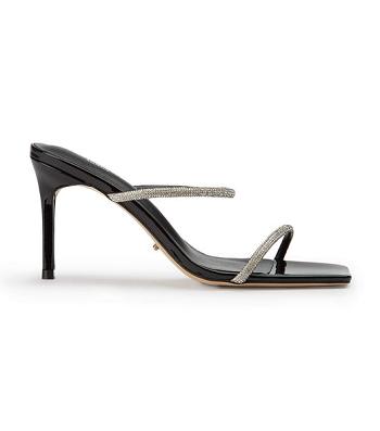 Tony Bianco Chase Black Lack 8.5cm Bling Heels Schwarz | CHJVR20057