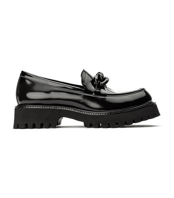 Tony Bianco Georgi Black Hi Shine 4cm Loafers Schwarz | SCHNY14554