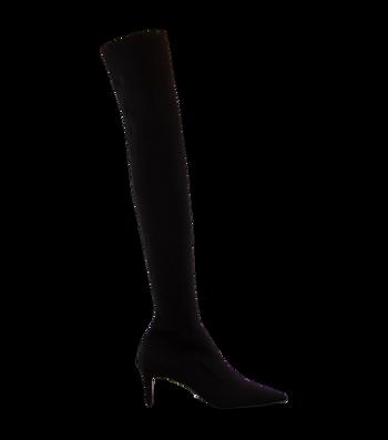 Tony Bianco Gracie Black Sock Knit 6.5cm Stretchstiefel Schwarz | XCHGW19855