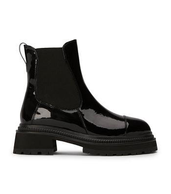 Tony Bianco Hurricane Black Hi Shine 5.5cm Kampfstiefel Schwarz | CHCIF18395