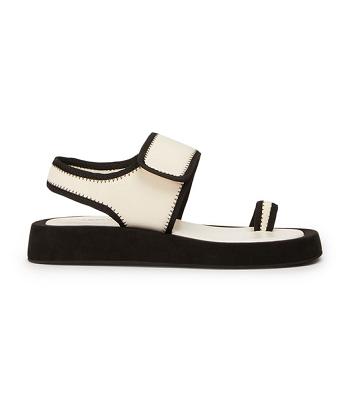 Tony Bianco Iso White/Black Neoprene 3.5cm Sandalen Weiß Schwarz | CHZPD94853