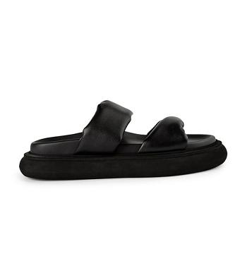 Tony Bianco June Black Nappa 3cm Badelatschen Schwarz | CHJKU98625