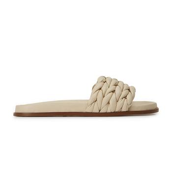 Tony Bianco Layton Vanilla Nappa Flache Sandalen Hellgelb | UCHND53462