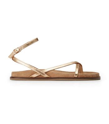 Tony Bianco Lucie Antique Gold Nappa 1.5cm Sandalen Gold | YCHVQ28394