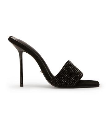 Tony Bianco Naomi Black Crystal/Black Wildleder 10.5cm Event-Heels Schwarz | CHNZX85717