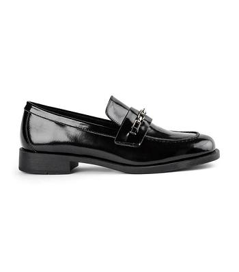 Tony Bianco Rebecca Black Hi Shine 2.5cm Loafers Schwarz | CHQCS51016