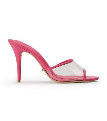 Tony Bianco Riana Clear Vinylite/Acid Pink 9.5cm Stöckelschuhe Rosa | ZCHMJ98306