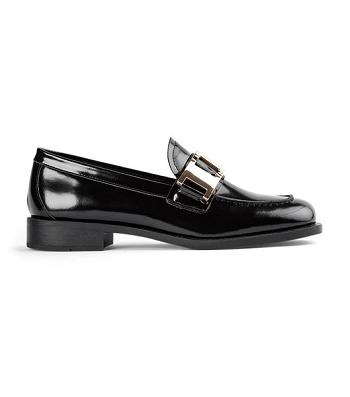 Tony Bianco Ruiz Black Hi Shine 2.5cm Loafers Schwarz | TCHPQ52087