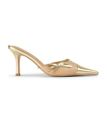 Tony Bianco Shirley Beech/Gold 8cm Flache Schuhe Gold | LCHTR30524