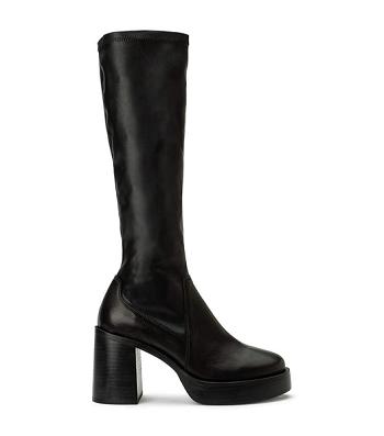 Tony Bianco Tibby Black Venice/Black Venezia 9cm Kniehohe Stiefel Schwarz | CHDYB36317